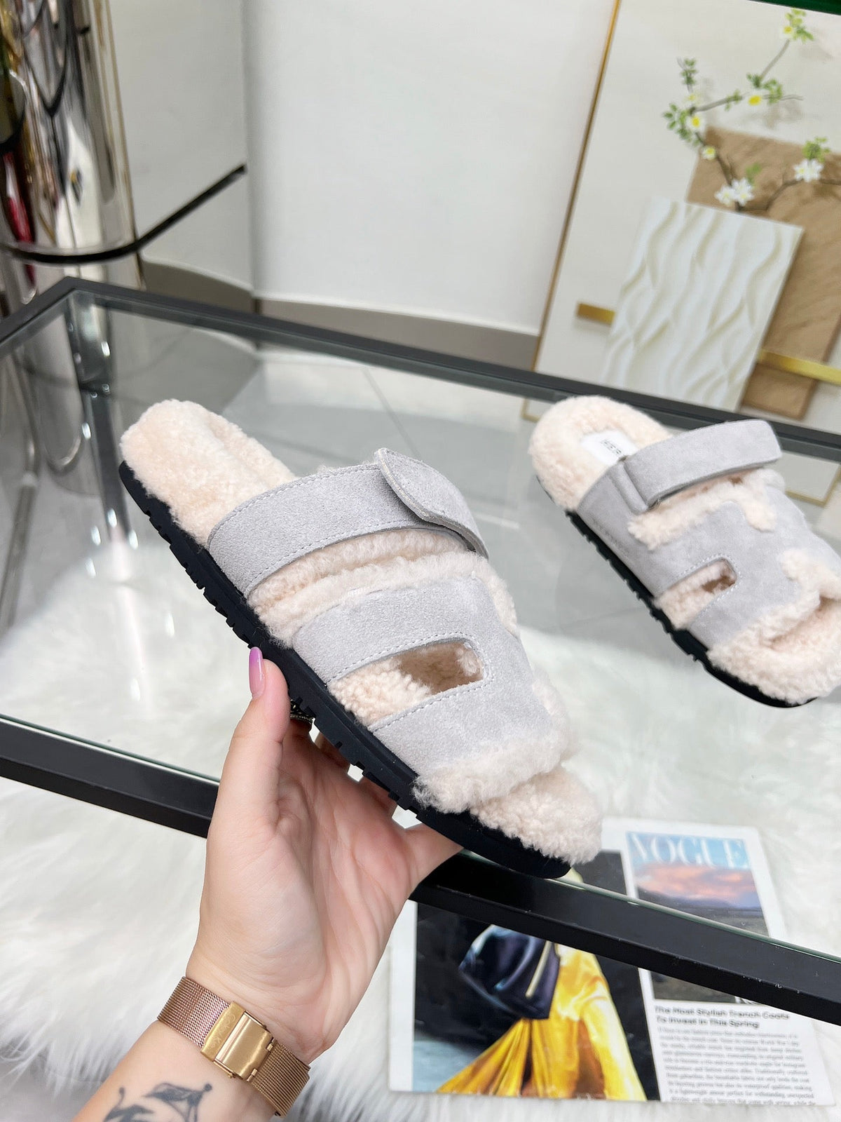Pantuflas de lana suave