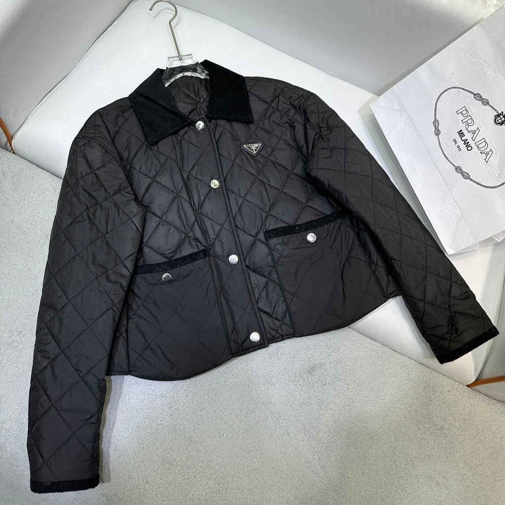 Chaqueta de algodón con cuello de terciopelo