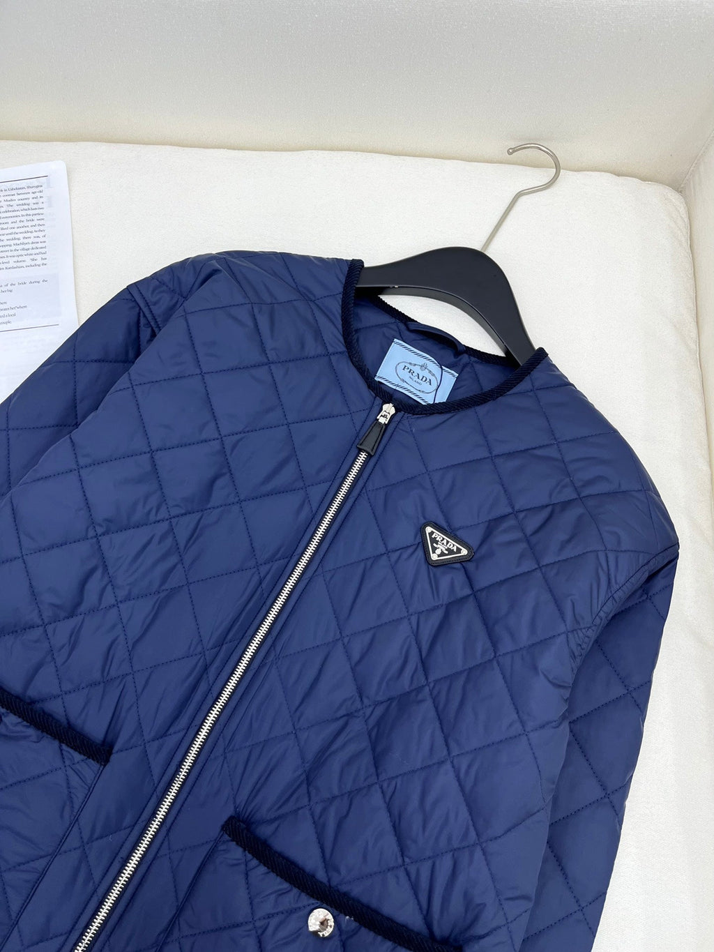 Chaqueta de algodón acolchada con rombos