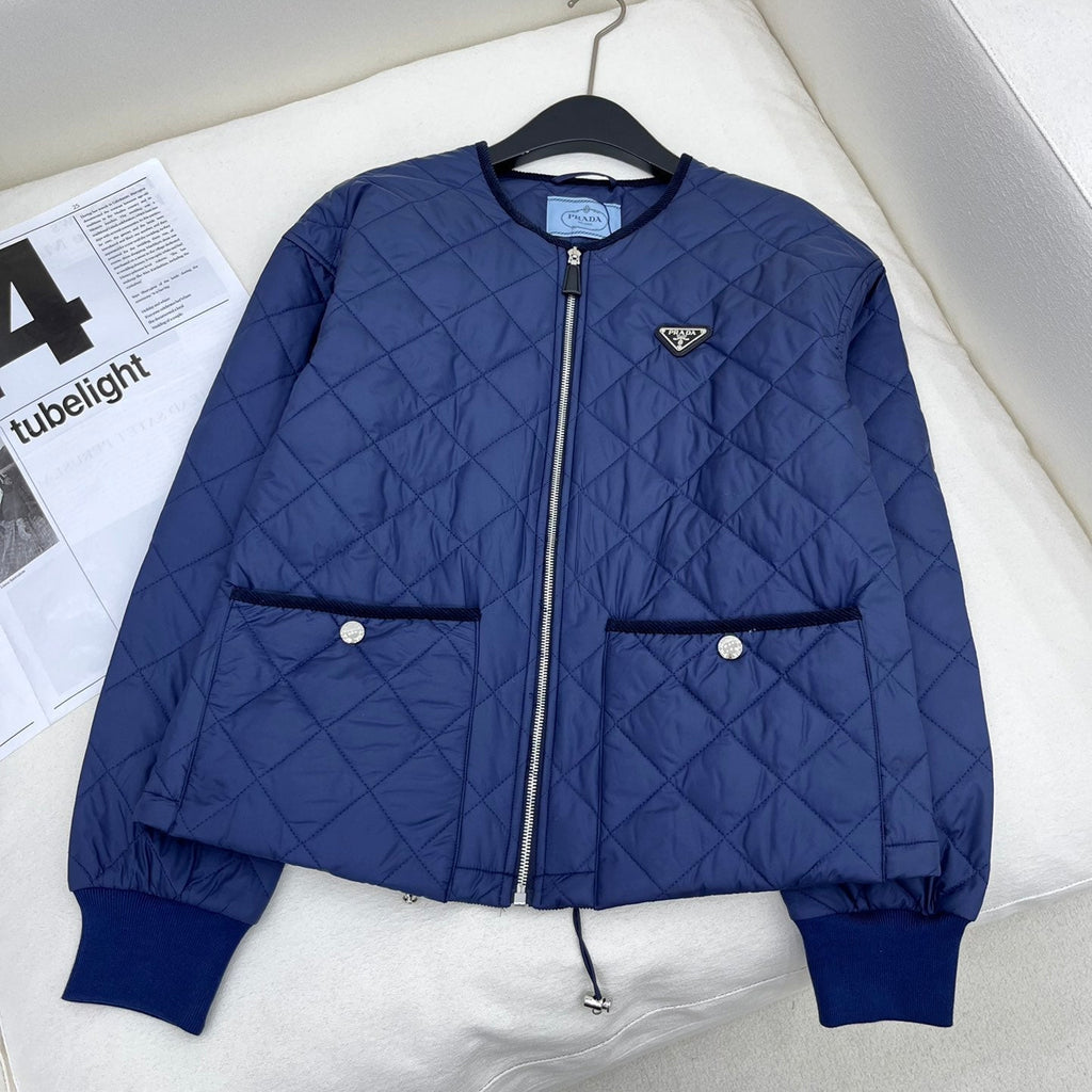 Chaqueta de algodón acolchada con rombos