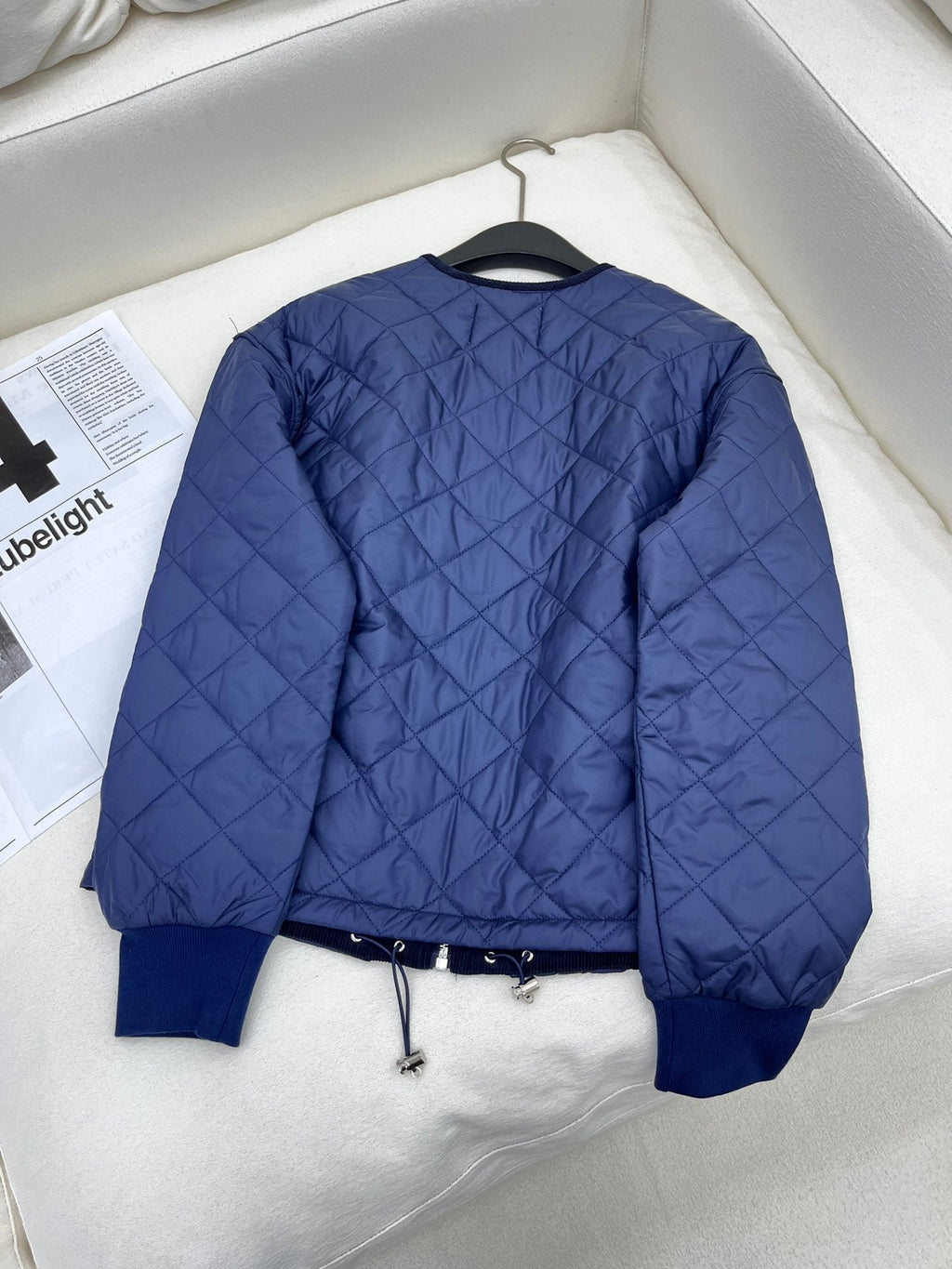 Chaqueta de algodón acolchada con rombos