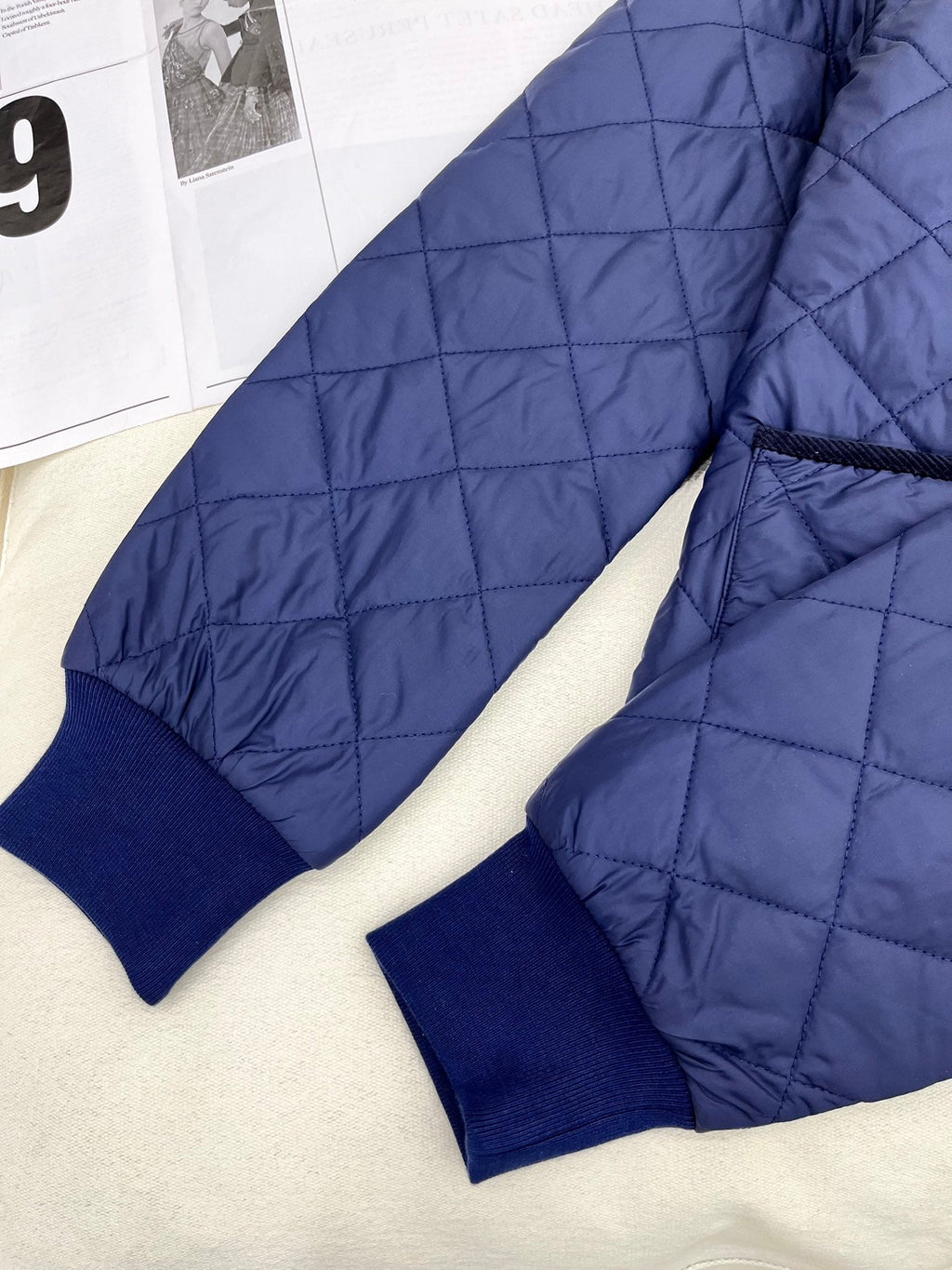 Chaqueta de algodón acolchada con rombos