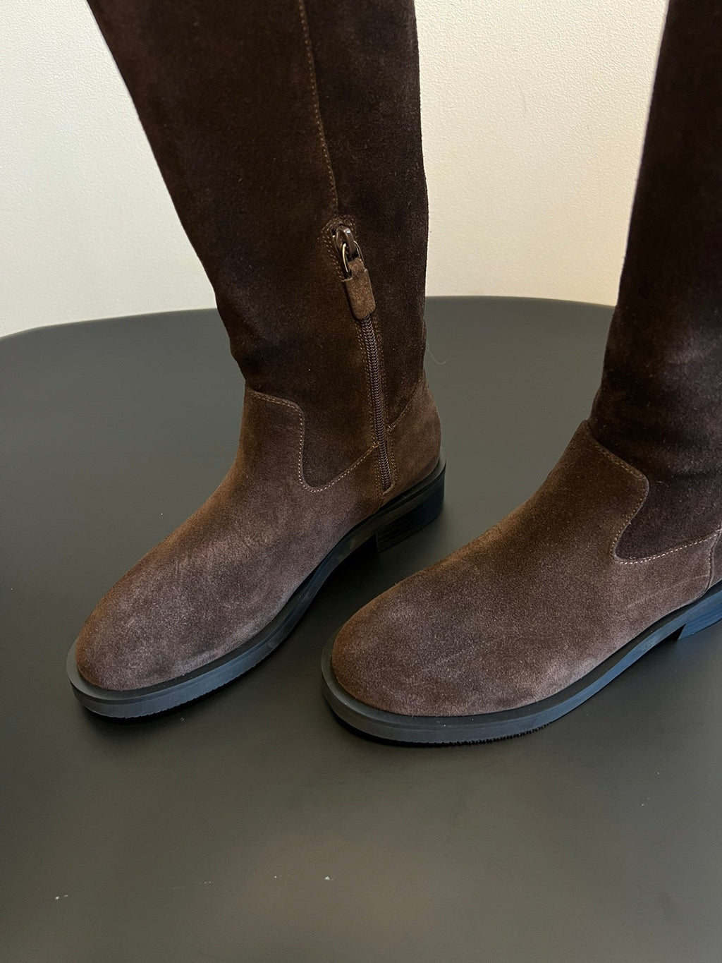 Botas altas de piel para mujer con hebilla