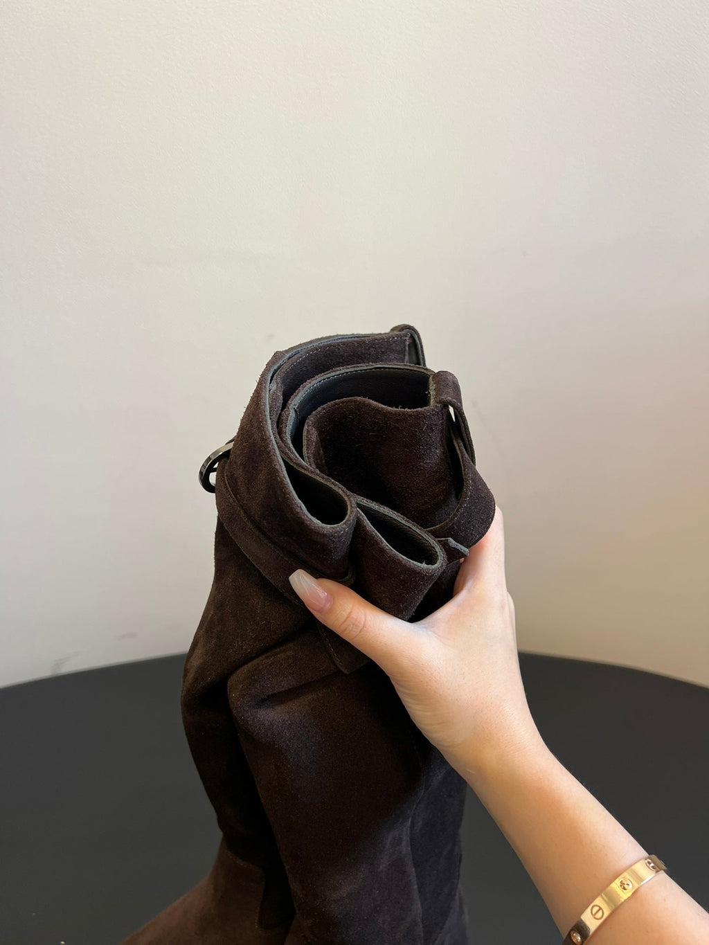 Botas altas de piel para mujer con hebilla