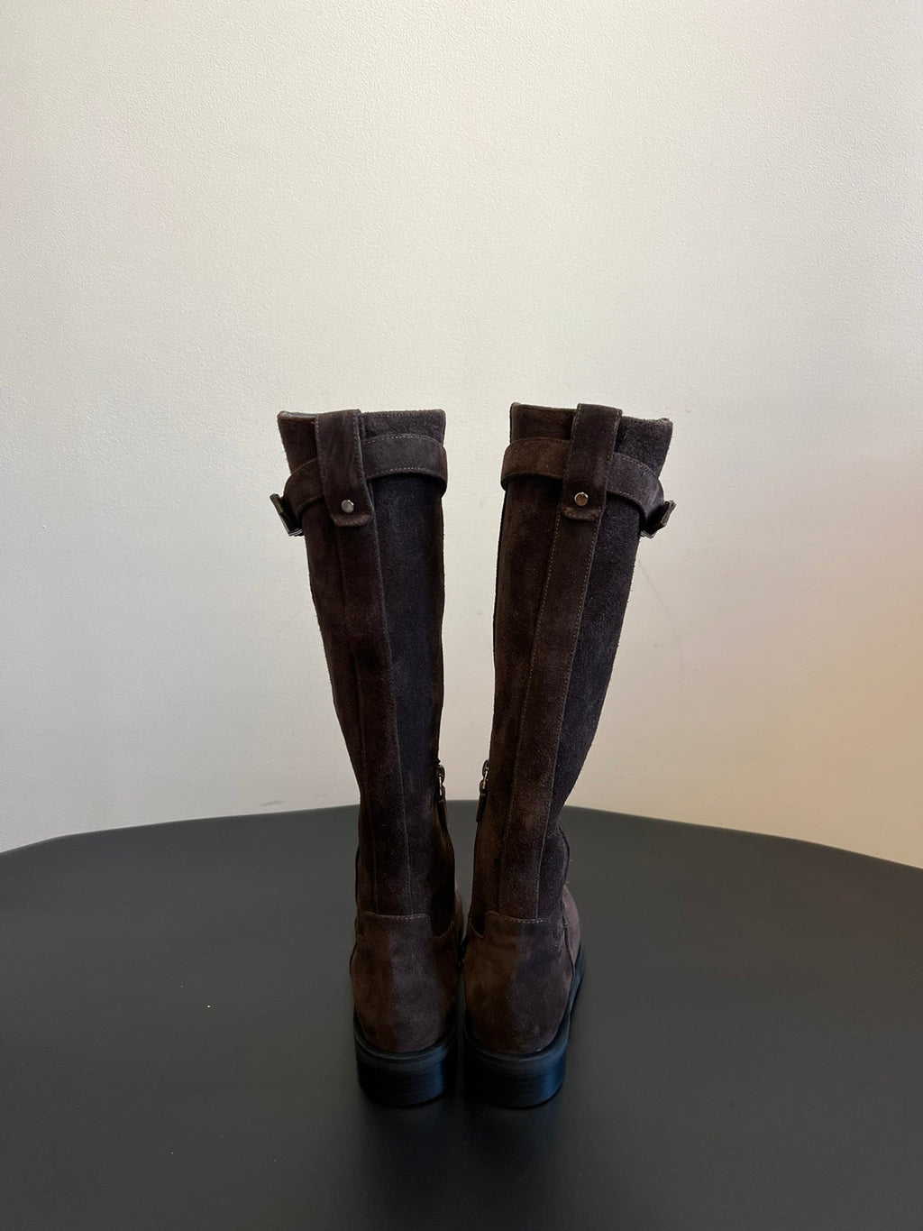 Botas altas de piel para mujer con hebilla