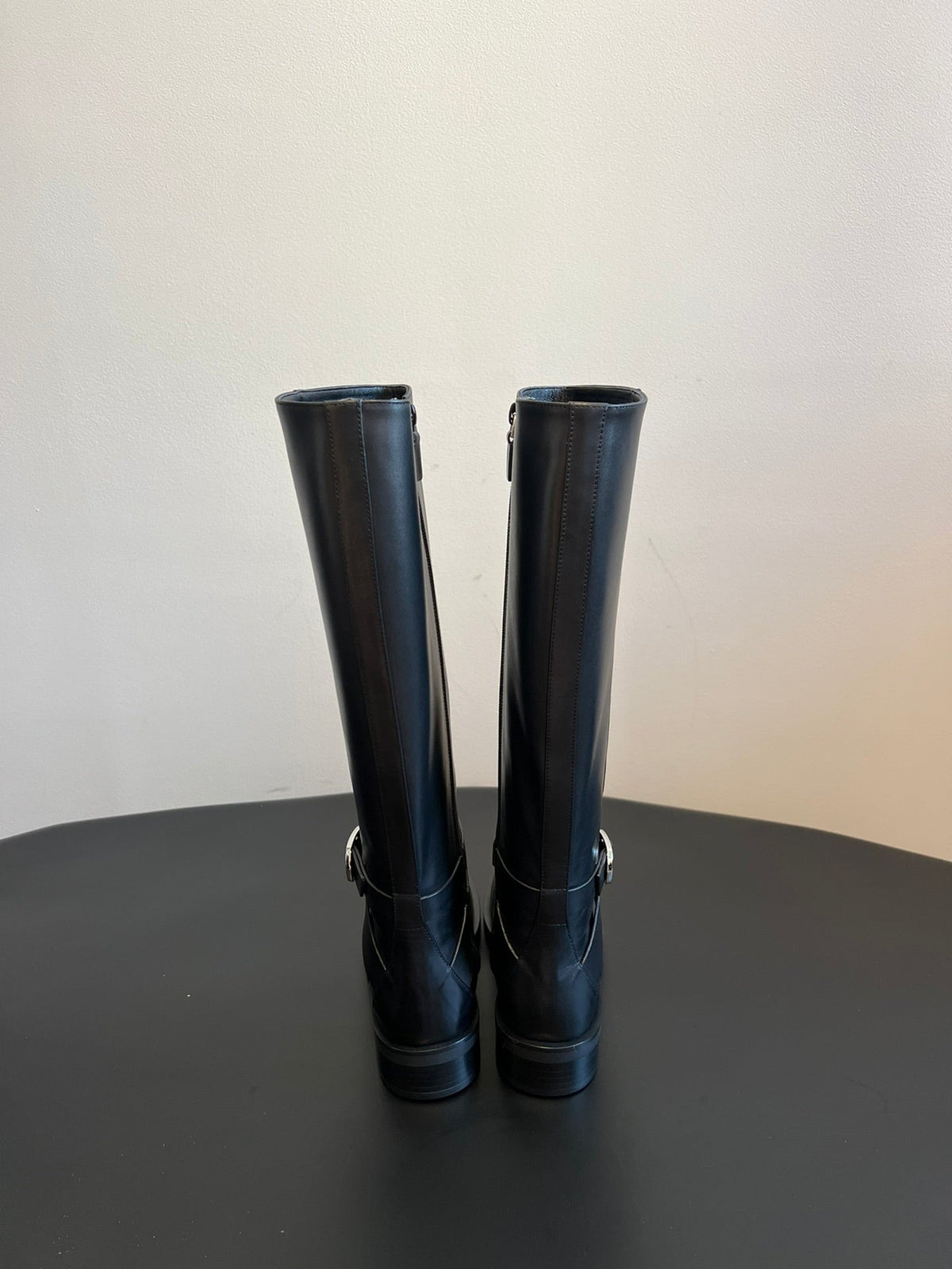 Botas de ante y piel de becerro para mujer con hebilla
