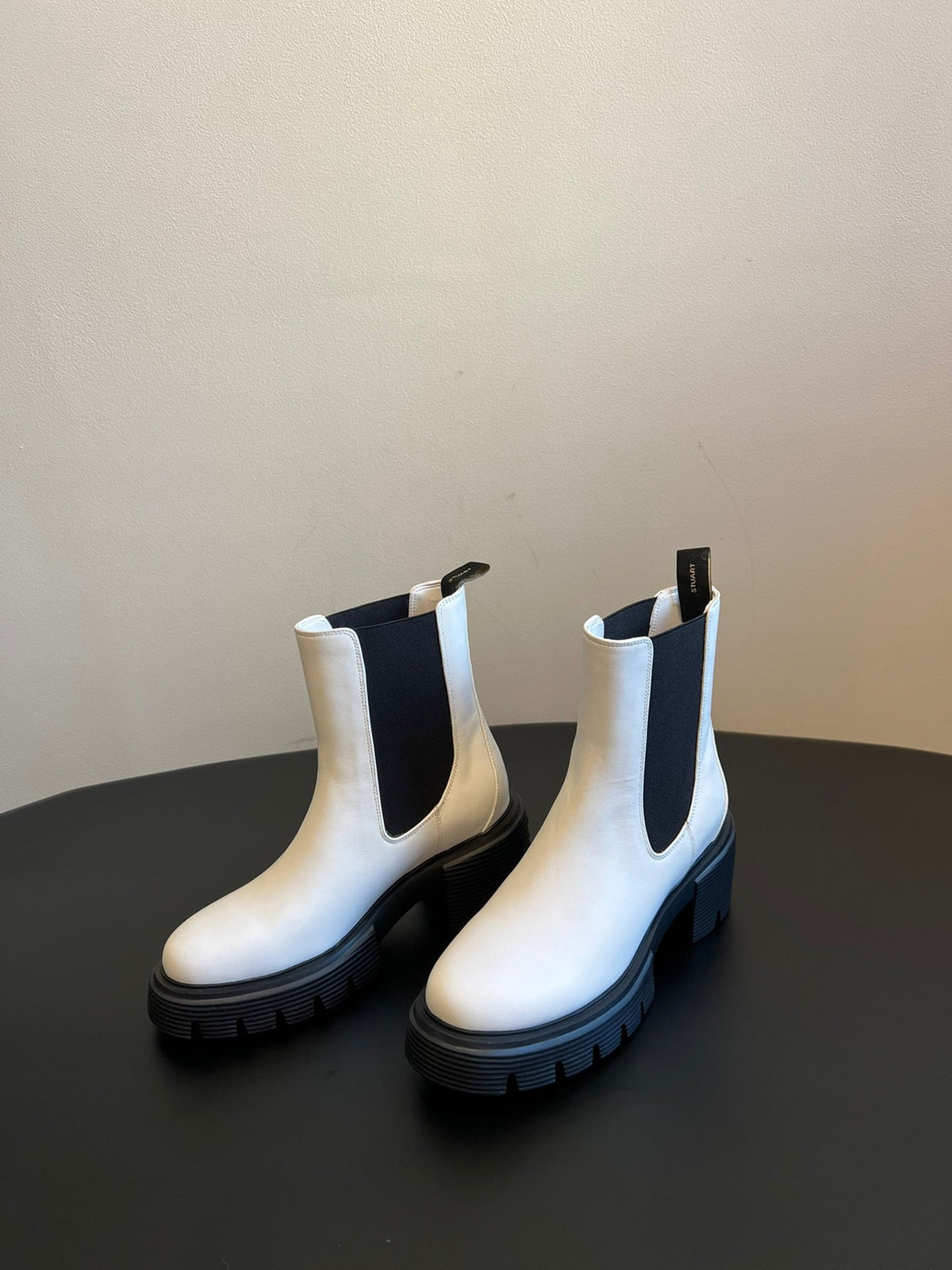Botines de plataforma de piel para mujer