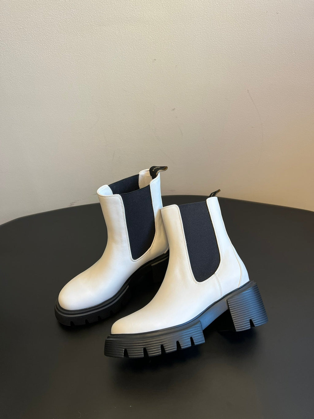 Botines de plataforma de piel para mujer