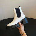 Botines de plataforma de piel para mujer