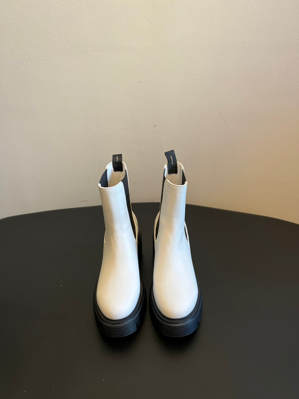 Botines de plataforma de piel para mujer