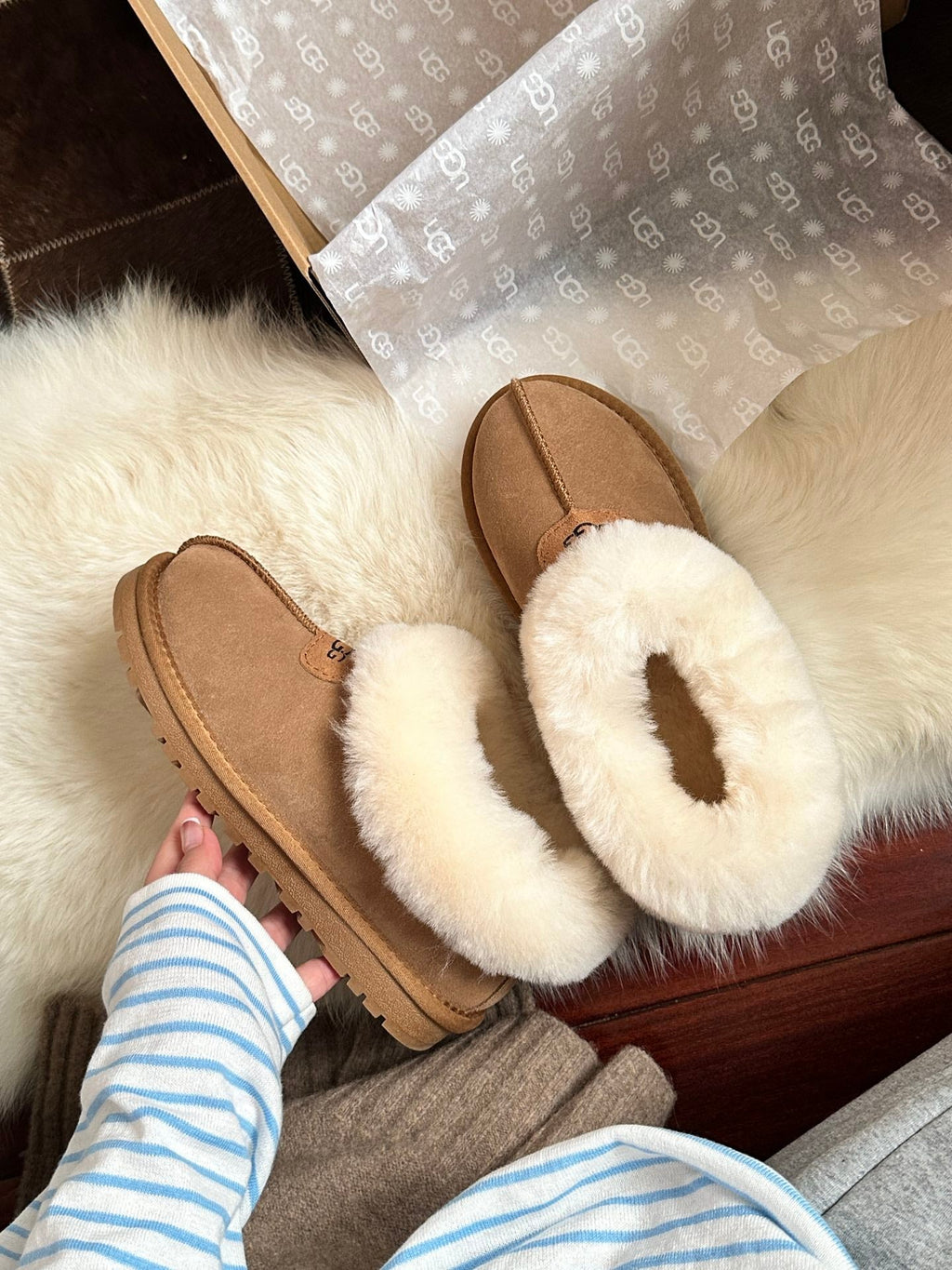 Botas bajas de borrego para mujer
