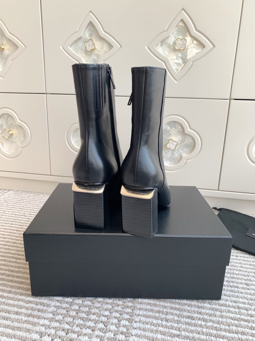Botines de tobillo de punta cuadrada para mujer