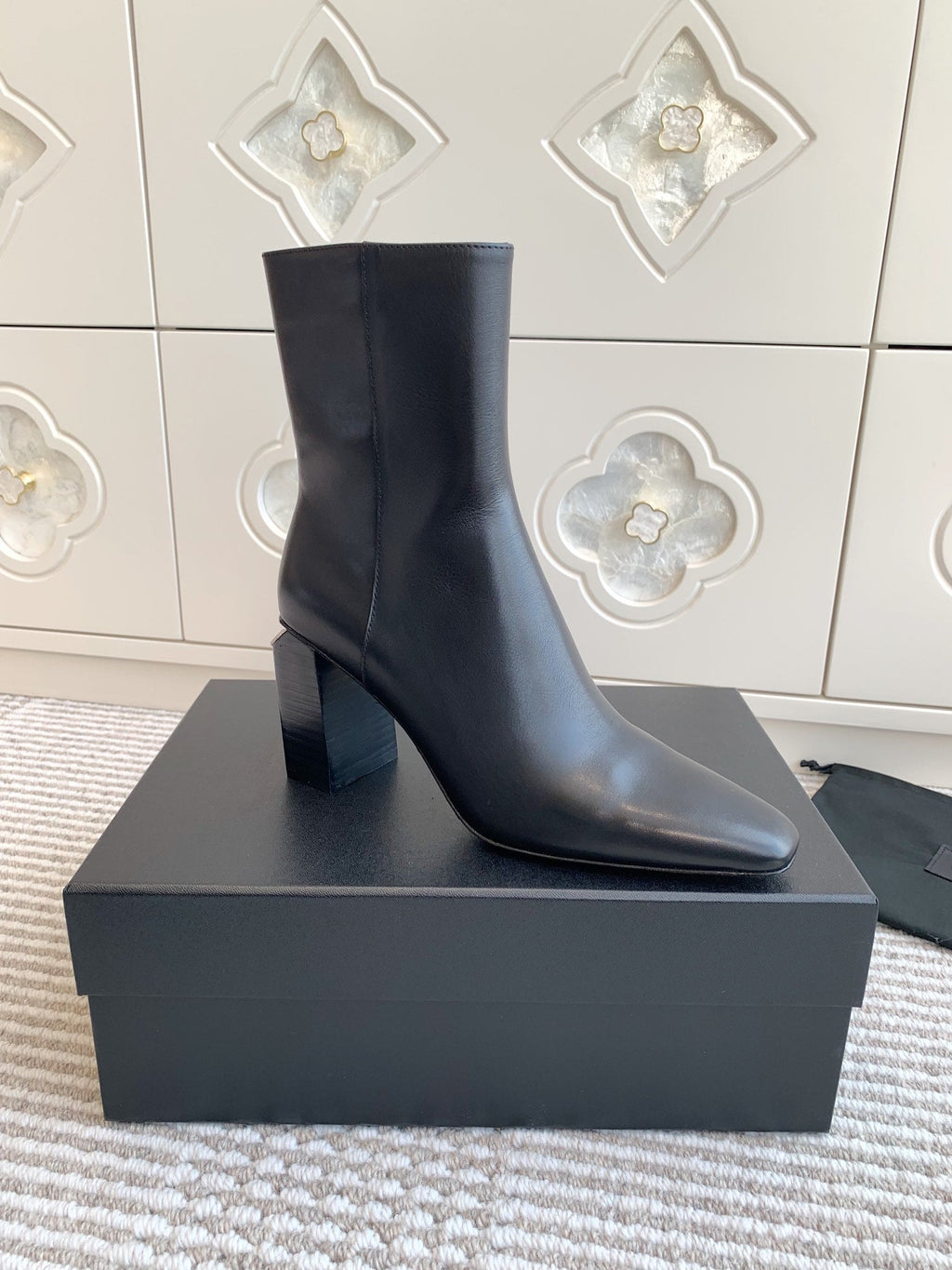 Botines de tobillo de punta cuadrada para mujer