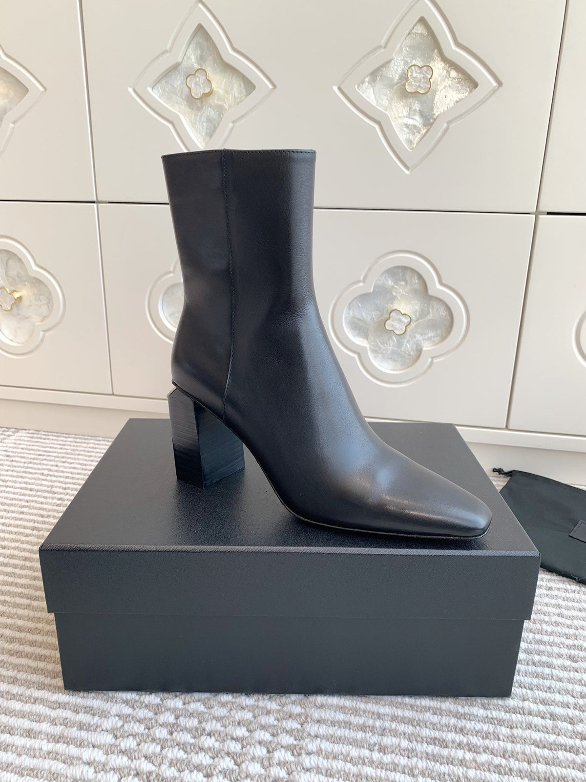 Botines de tobillo de punta cuadrada para mujer