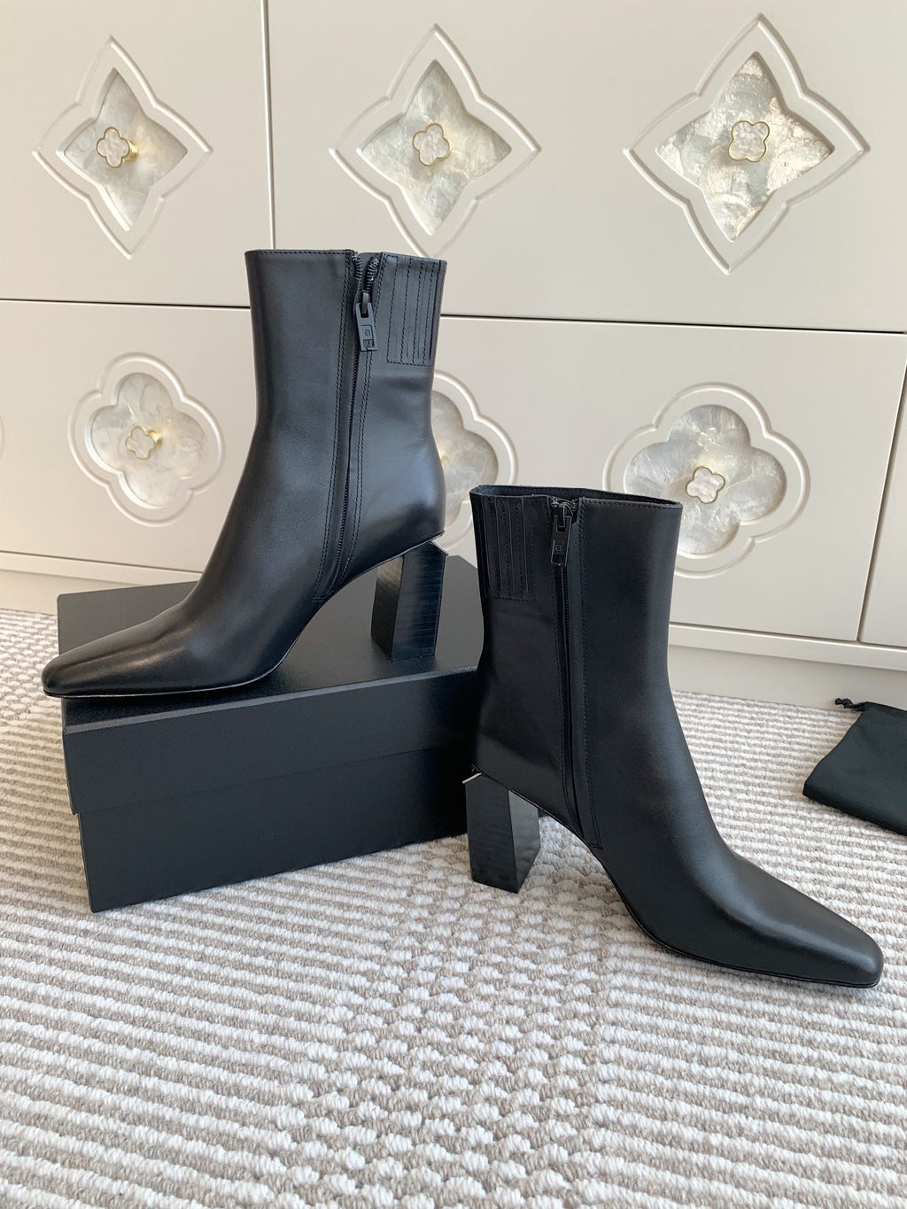 Botines de tobillo de punta cuadrada para mujer