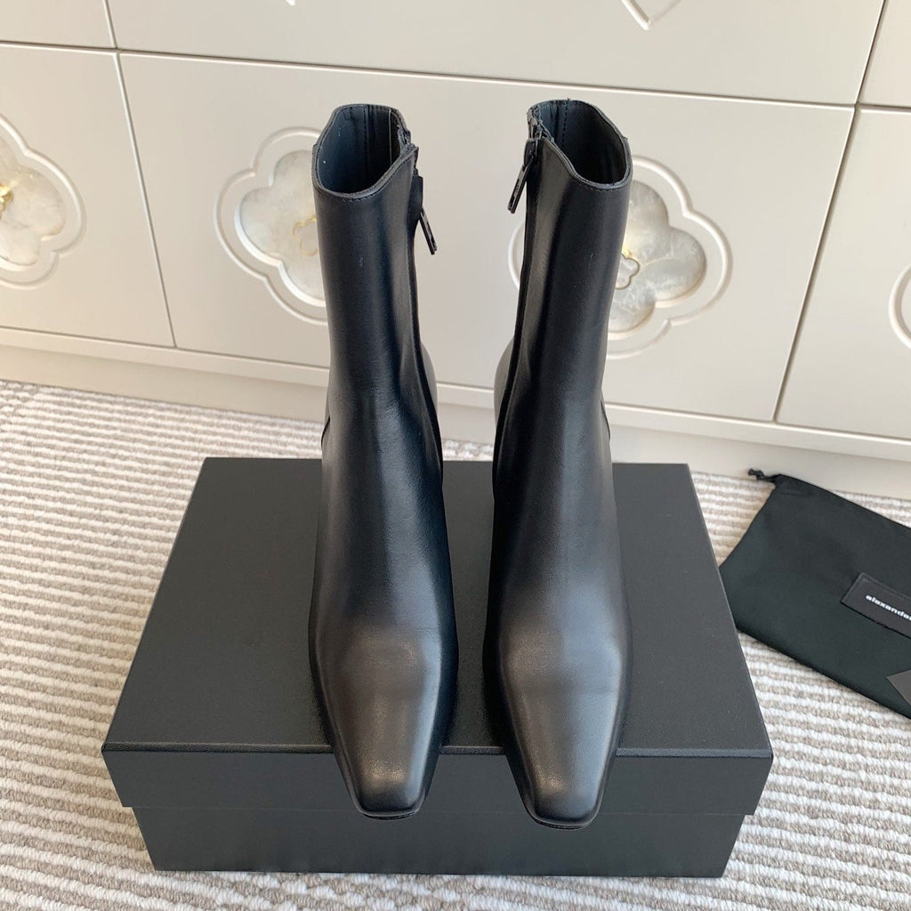 Botines de tobillo de punta cuadrada para mujer