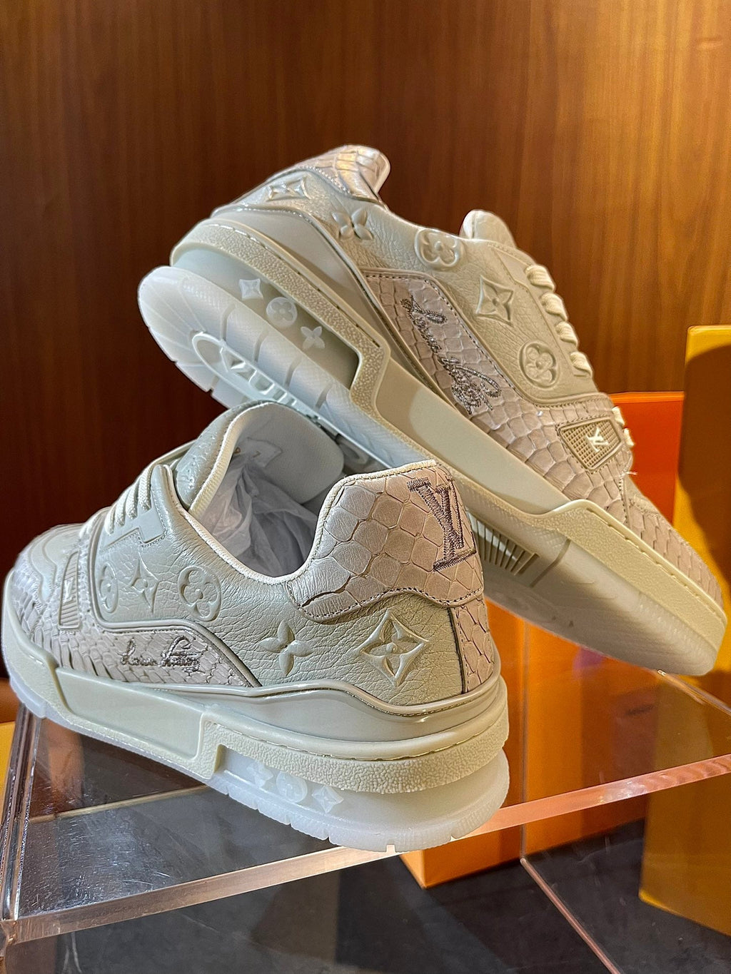 Limited Edition Snake Print Embroidered Sneakers