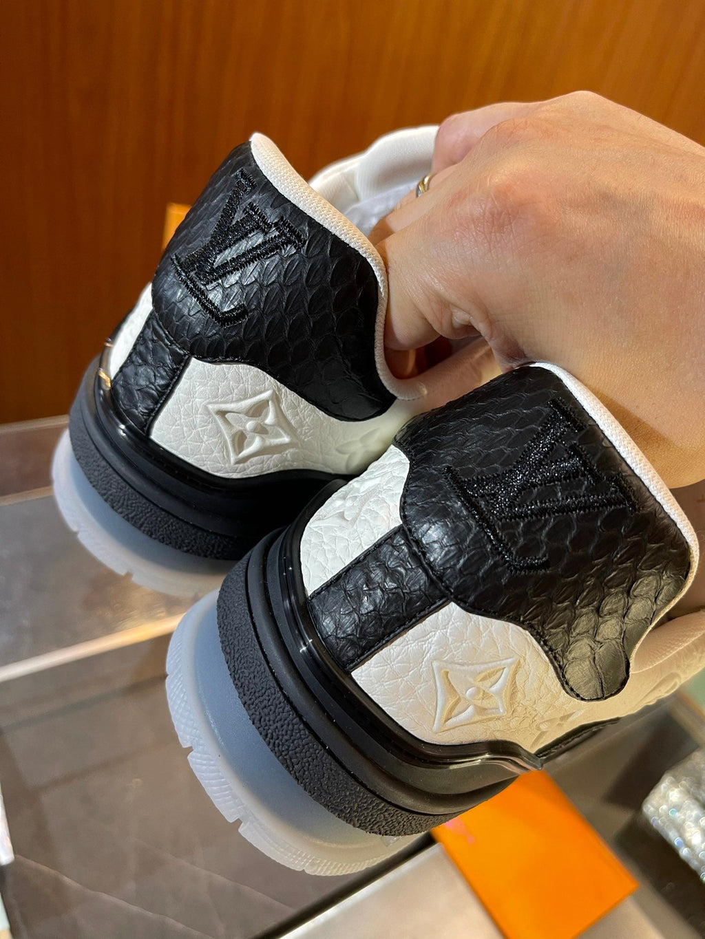 Limited Edition Snake Print Embroidered Sneakers