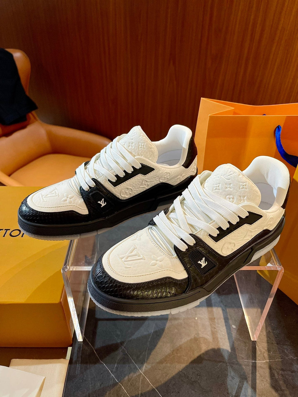 Limited Edition Snake Print Embroidered Sneakers