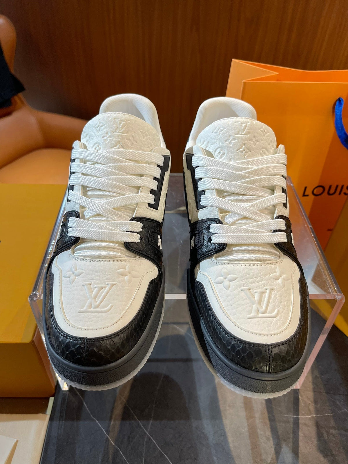 Limited Edition Snake Print Embroidered Sneakers