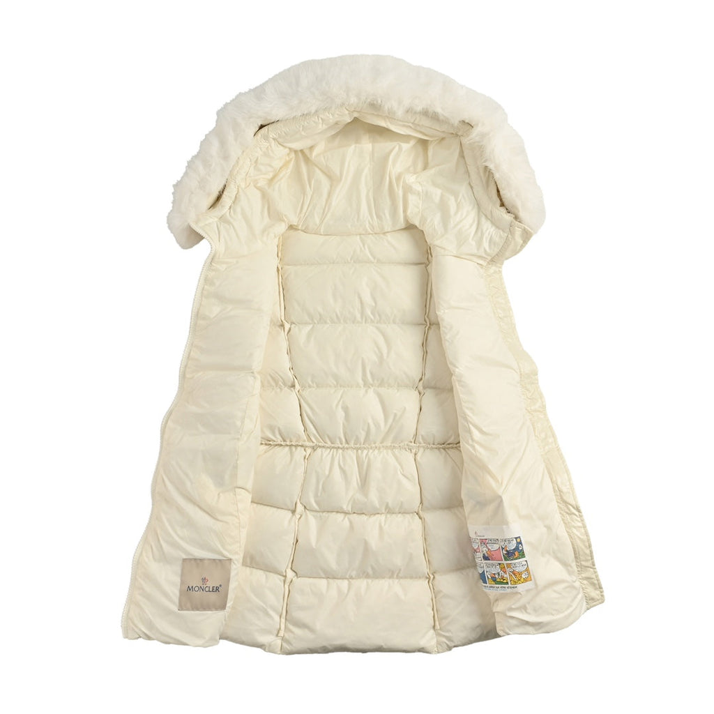 Chaqueta acolchada con capucha y cuello de piel desmontable