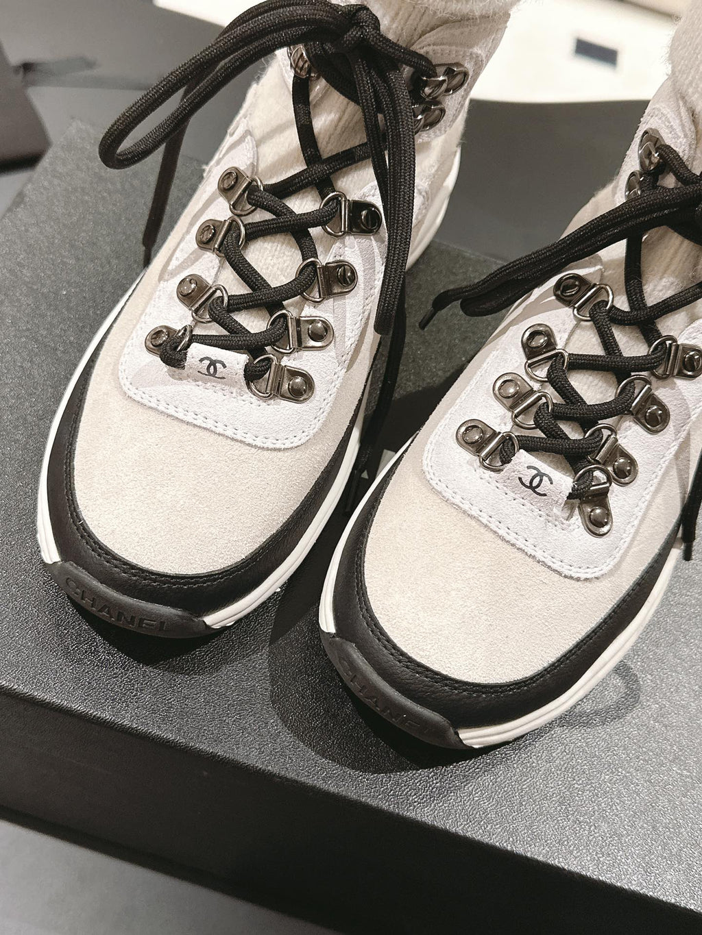 Zapatillas tipo calcetín de punto para mujer