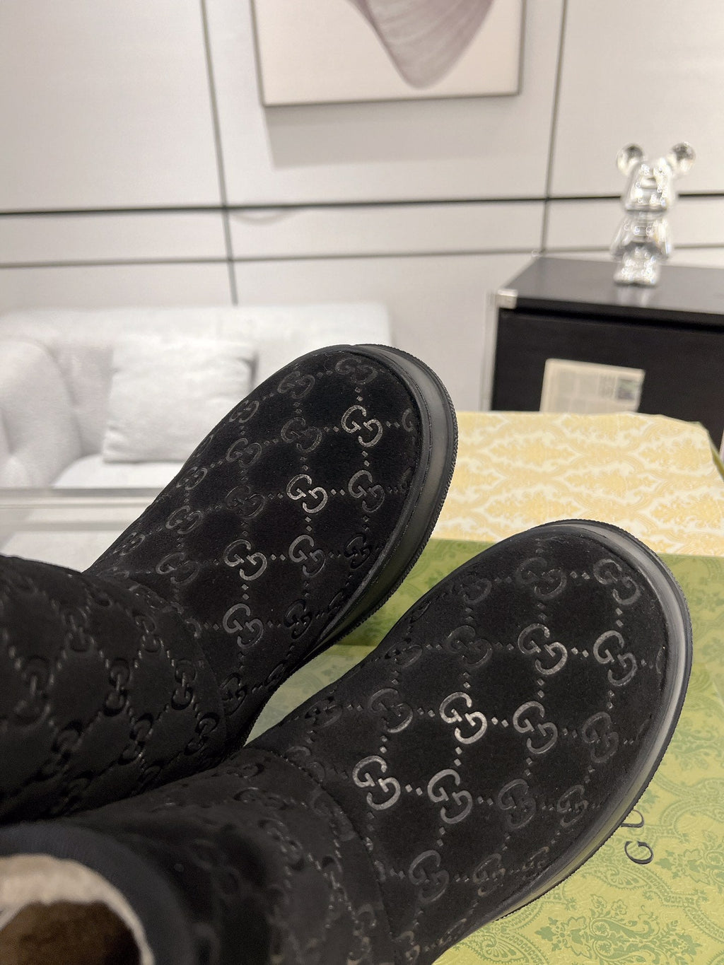 Botas de nieve de piel de oveja para mujer