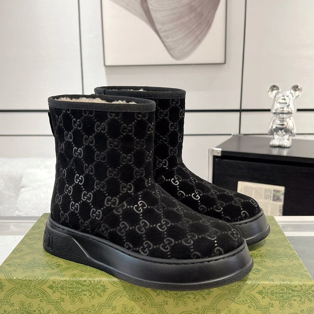 Botas de nieve de piel de oveja para mujer