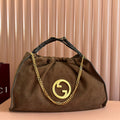 Bolso tote grande Blondie de ante marrón