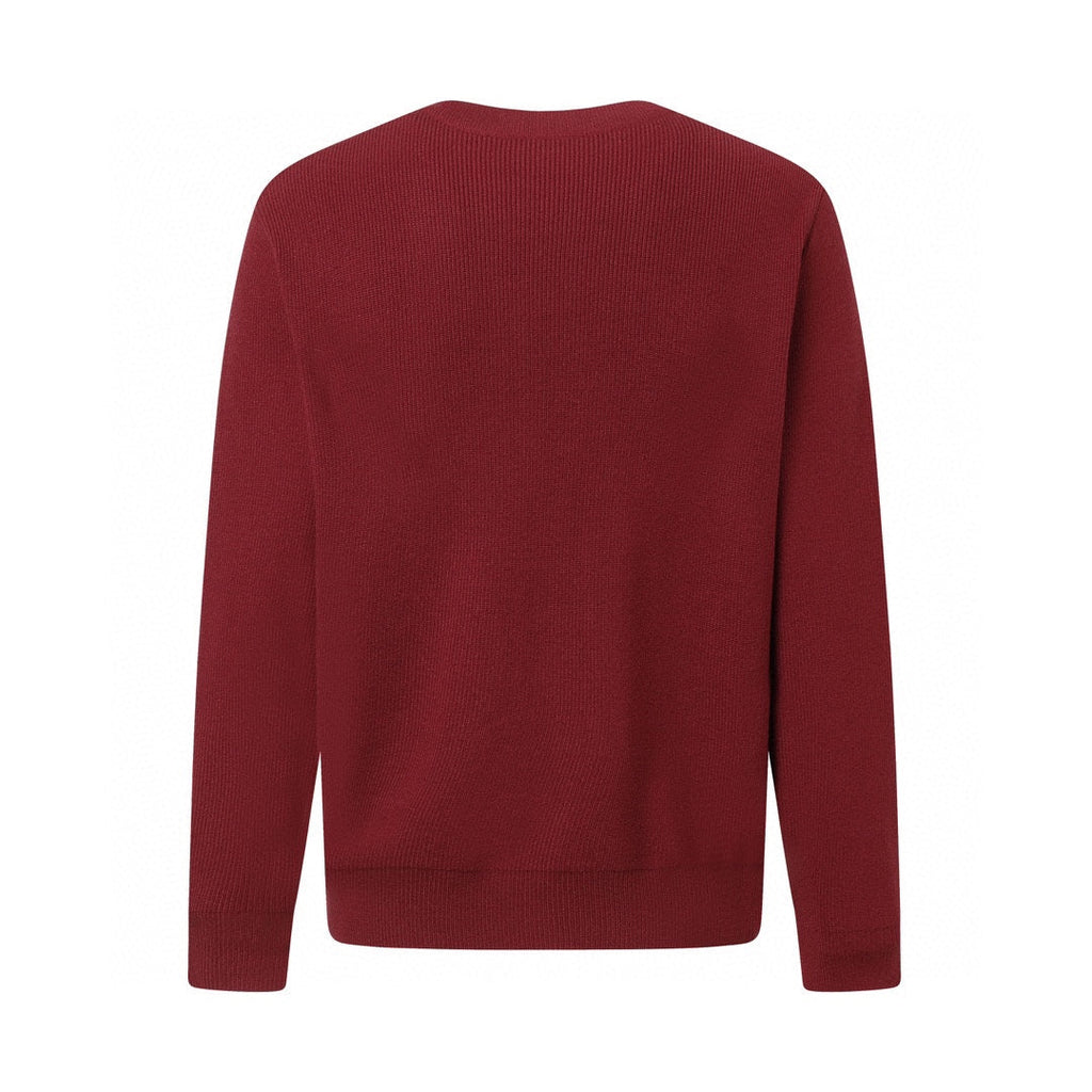 Suéter de cuello redondo de punto con logo jacquard