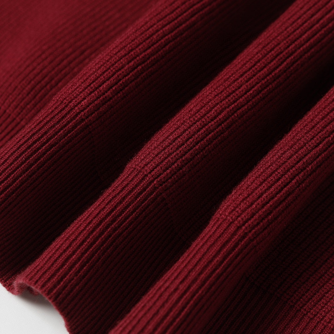 Suéter de cuello redondo de punto con logo jacquard