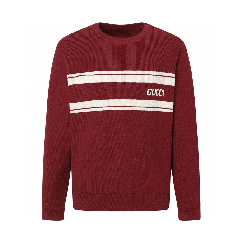 Suéter de cuello redondo de punto con logo jacquard