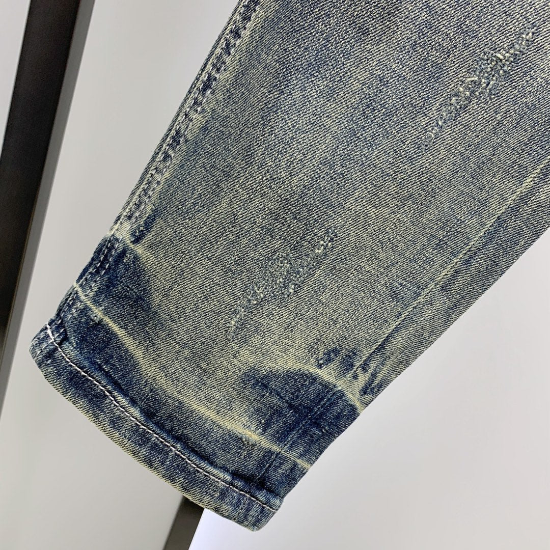 Pantalones vaqueros de mezclilla vintage premium para hombre