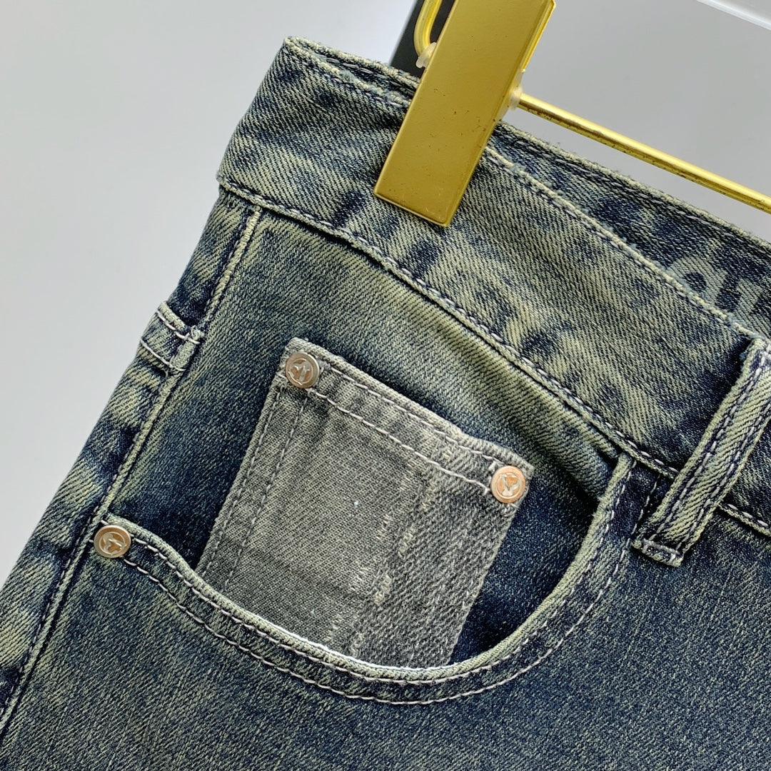 Pantalones vaqueros de mezclilla vintage premium para hombre