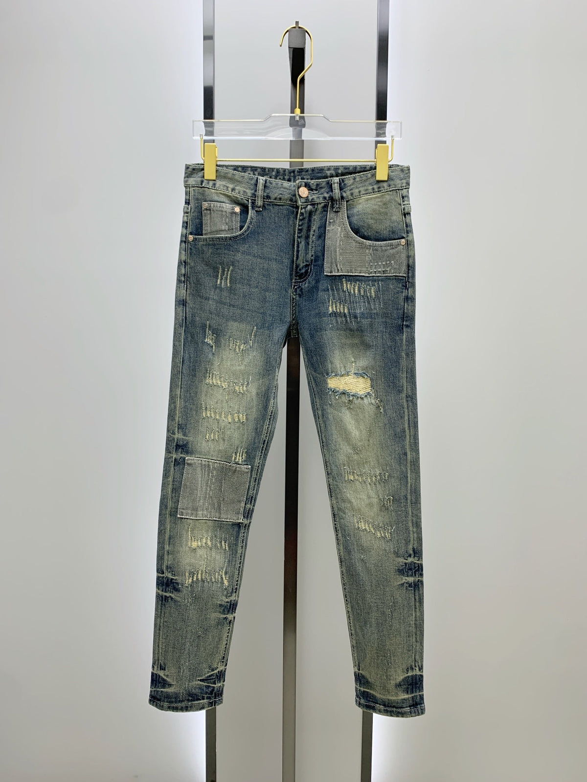 Pantalones vaqueros de mezclilla vintage premium para hombre