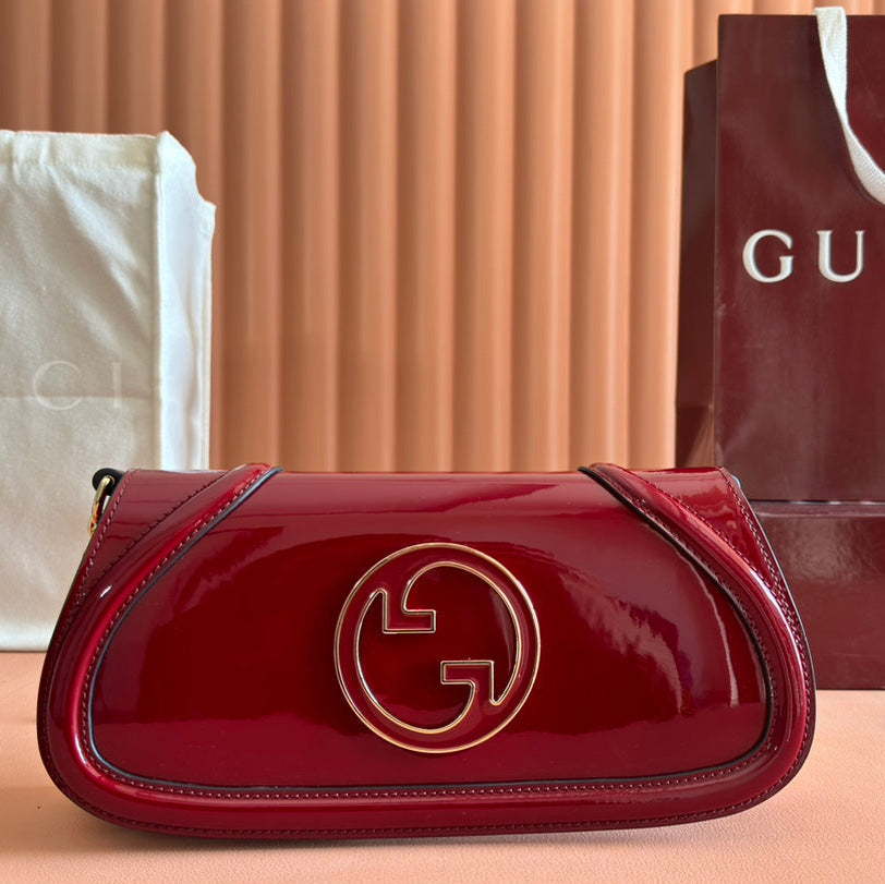 Bolso bandolera pequeño Blondie de charol rojo