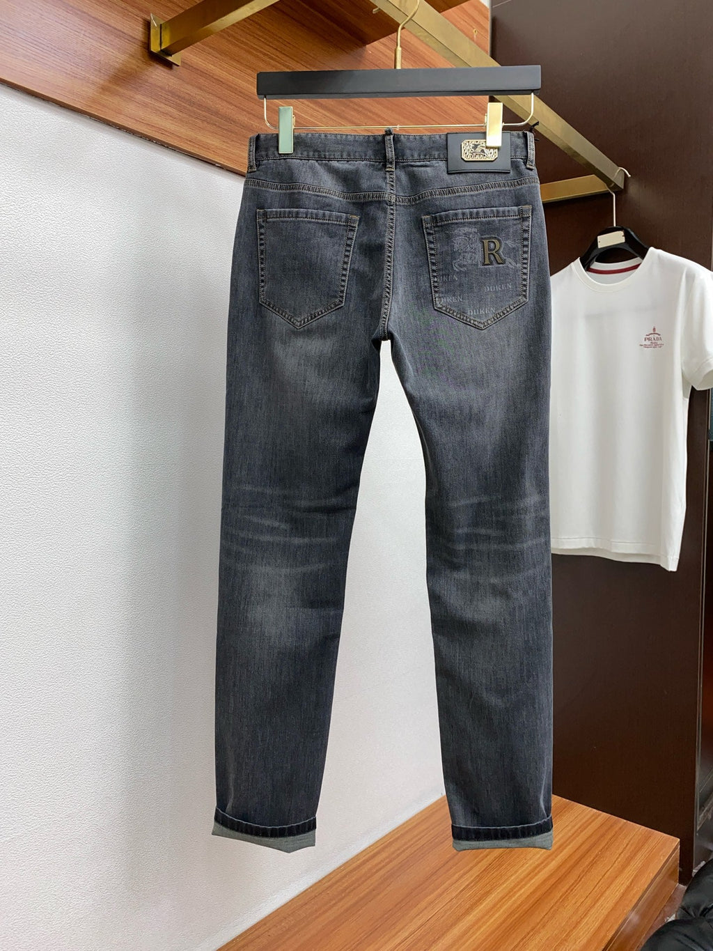 Pantalones vaqueros elásticos de corte recto y ajustado para hombre