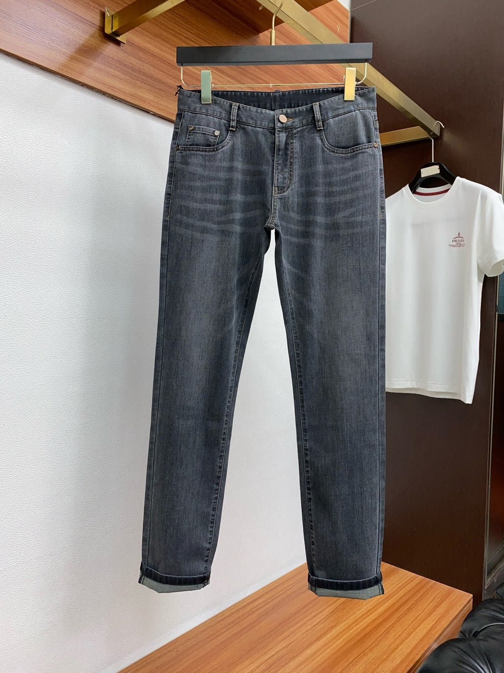 Pantalones vaqueros elásticos de corte recto y ajustado para hombre