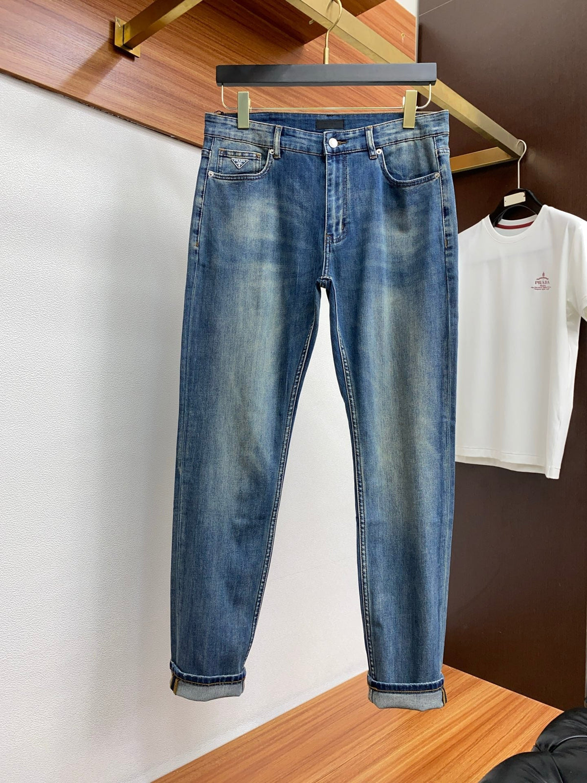Pantalones vaqueros rectos elásticos para hombre