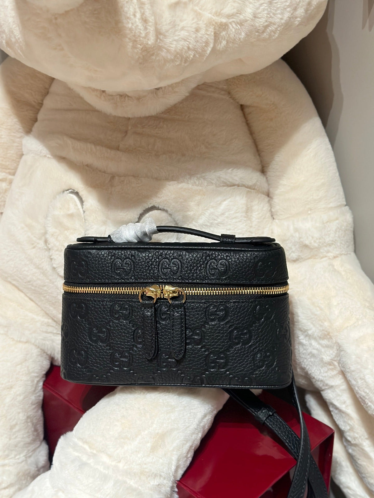 Bolso de hombro de piel prensada