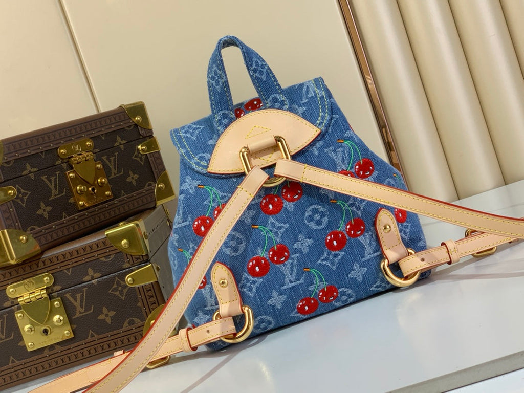 Mochila Monogram Denim Cereza