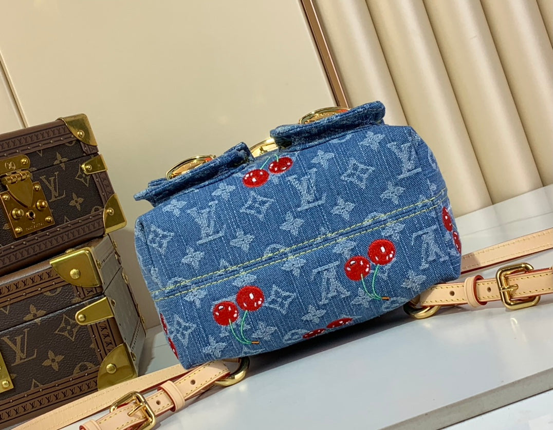 Mochila Monogram Denim Cereza