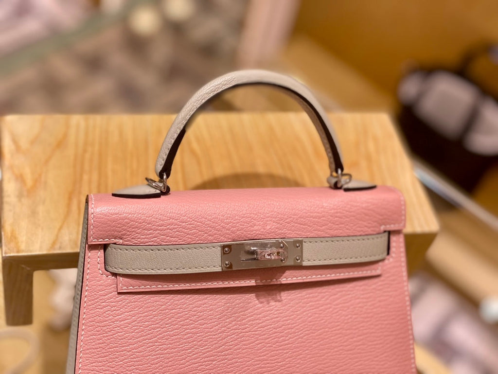 Bolso Sakura rosa y gris perla 19