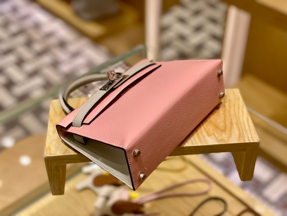 Bolso Sakura rosa y gris perla 19