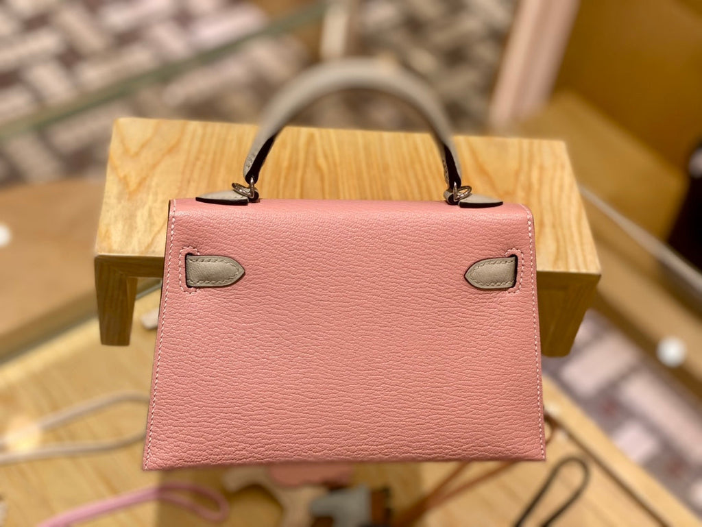 Bolso Sakura rosa y gris perla 19