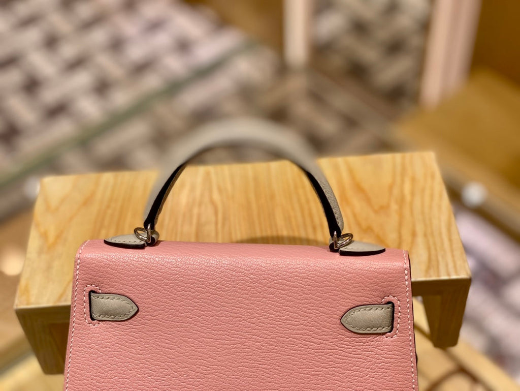 Bolso Sakura rosa y gris perla 19