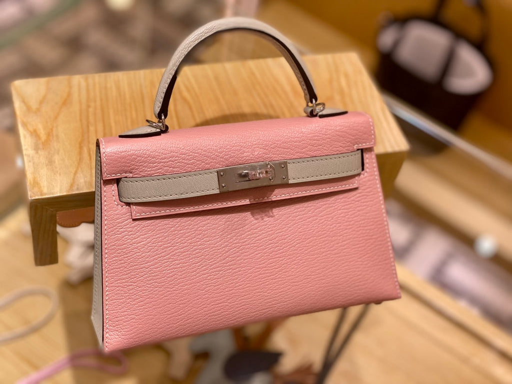 Bolso Sakura rosa y gris perla 19