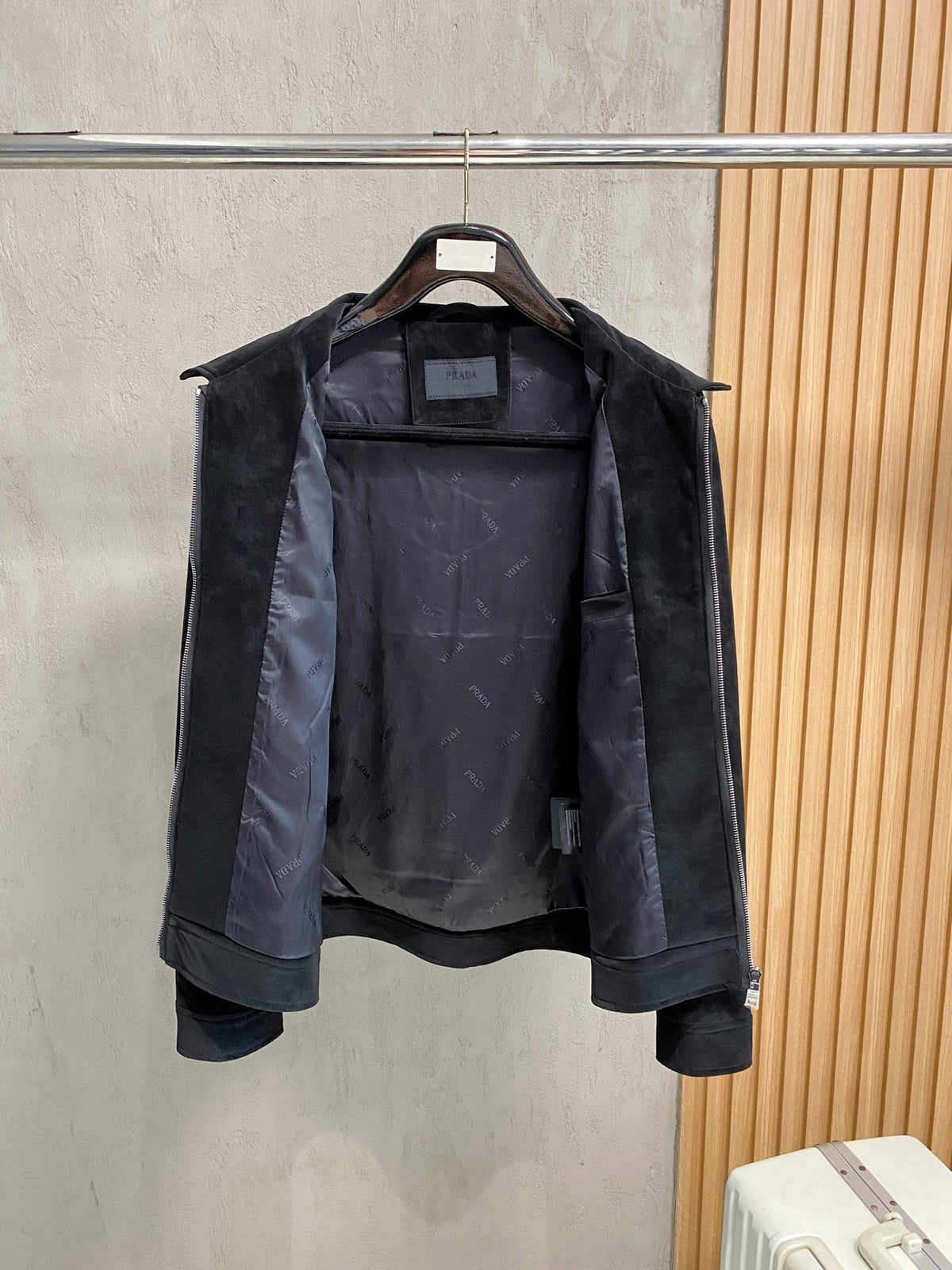 Blazer de ante bicolor