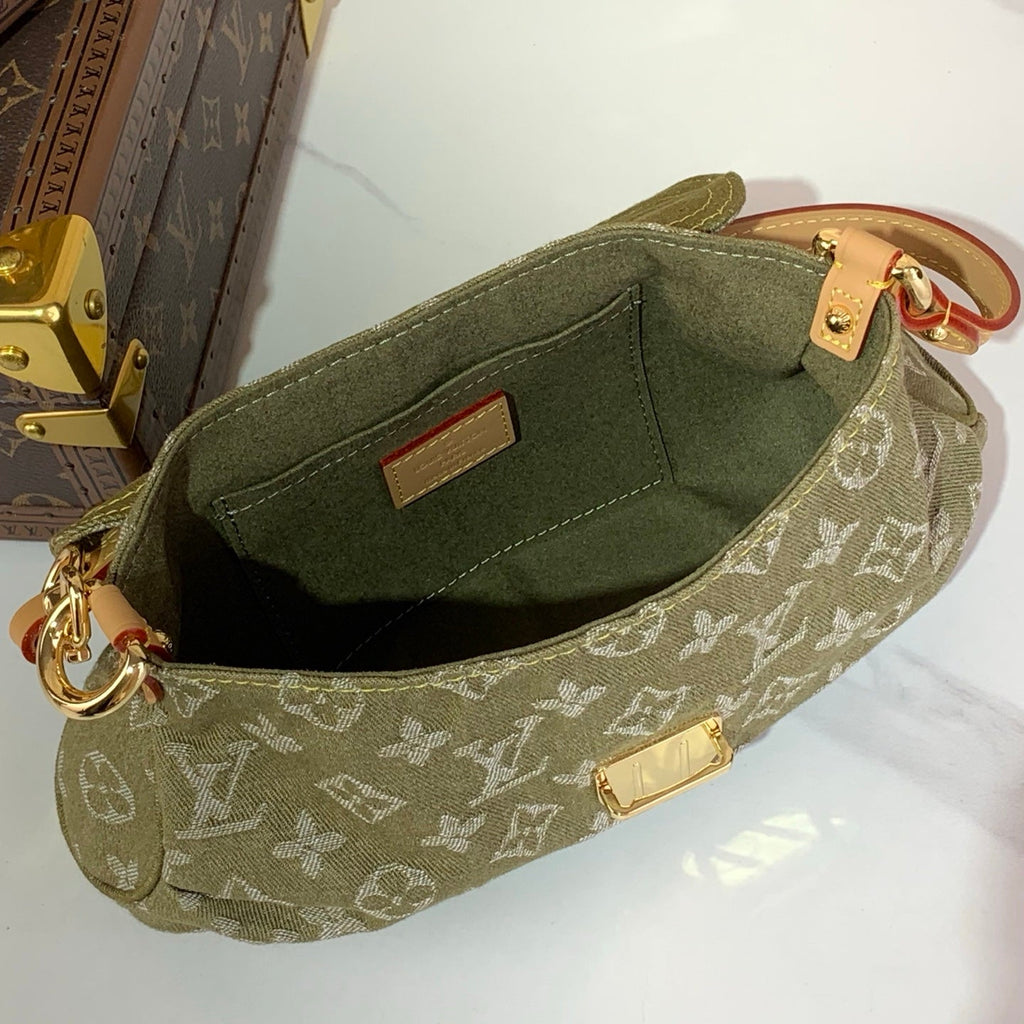 Bolso bandolera vintage de mezclilla verde