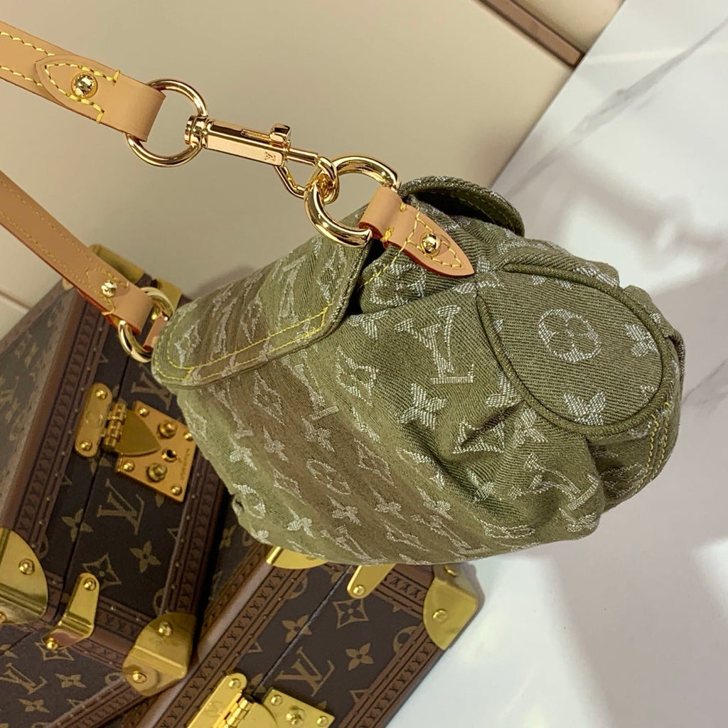 Bolso bandolera vintage de mezclilla verde